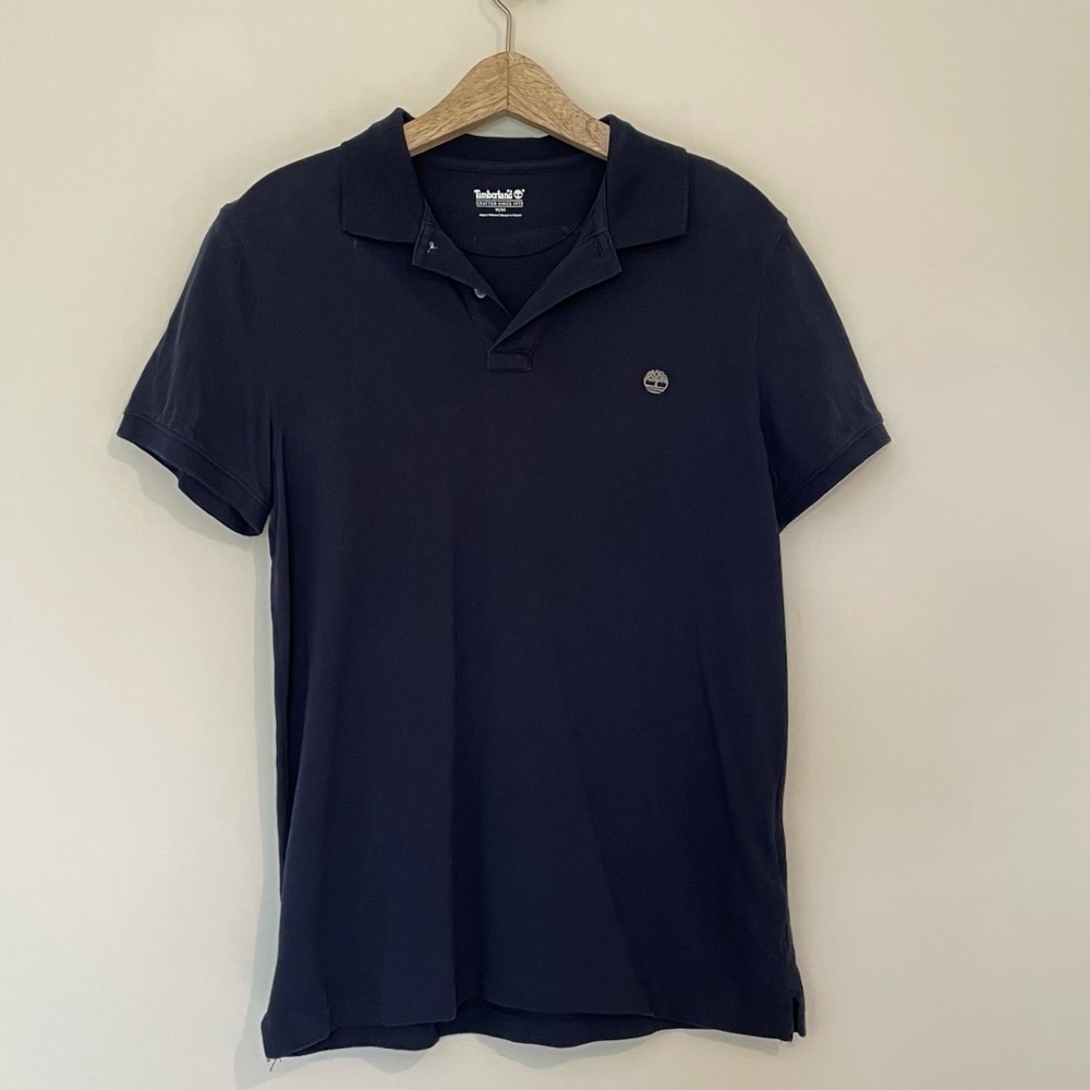 Timberland Navy Blue Short Sleeve Polo Shirt